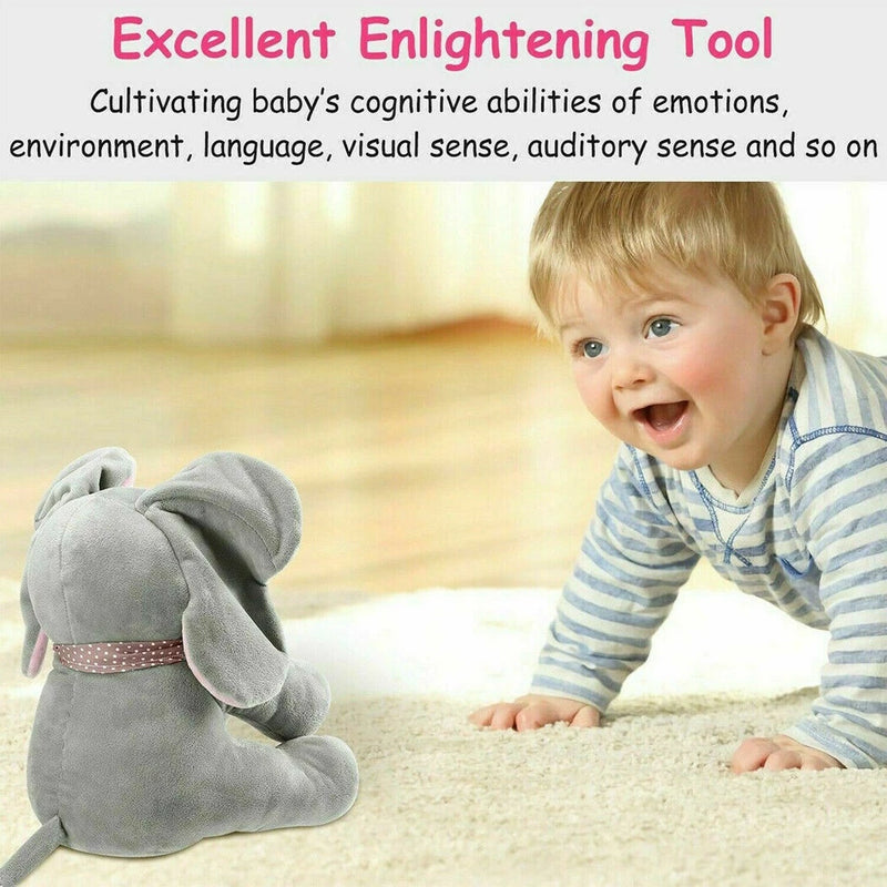 Elefante Brinquedos Will Cantar Com Música Capa Olhos Bebê Boneca Crianças Acompanhar Brinquedo De Pelúcia Peekaboo shopee