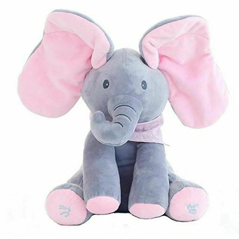 Elefante Brinquedos Will Cantar Com Música Capa Olhos Bebê Boneca Crianças Acompanhar Brinquedo De Pelúcia Peekaboo shopee