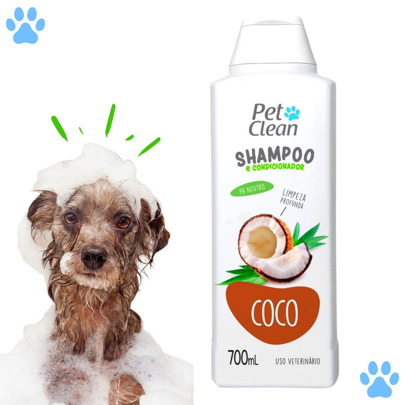 Shampoo e Condicionador para Cachorro e Gato Pet Clean - 700 ml FAVariedades