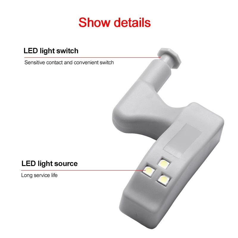 10/5 PCS Roupeiro Lâmpada De Dobradiça Interior Armário Universal LED Sensor De Luz Noturna FAVariedades