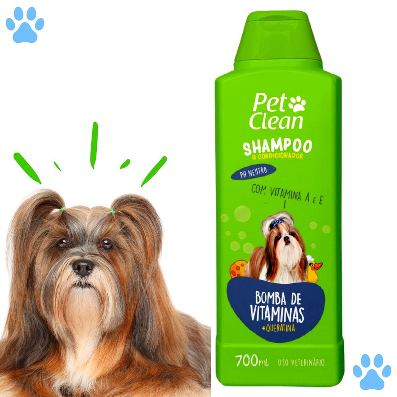 Shampoo e Condicionador para Cachorro e Gato Pet Clean - 700 ml FAVariedades