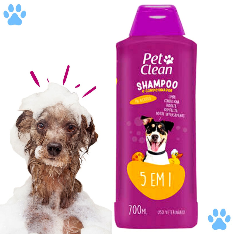 Shampoo e Condicionador para Cachorro e Gato Pet Clean - 700 ml FAVariedades