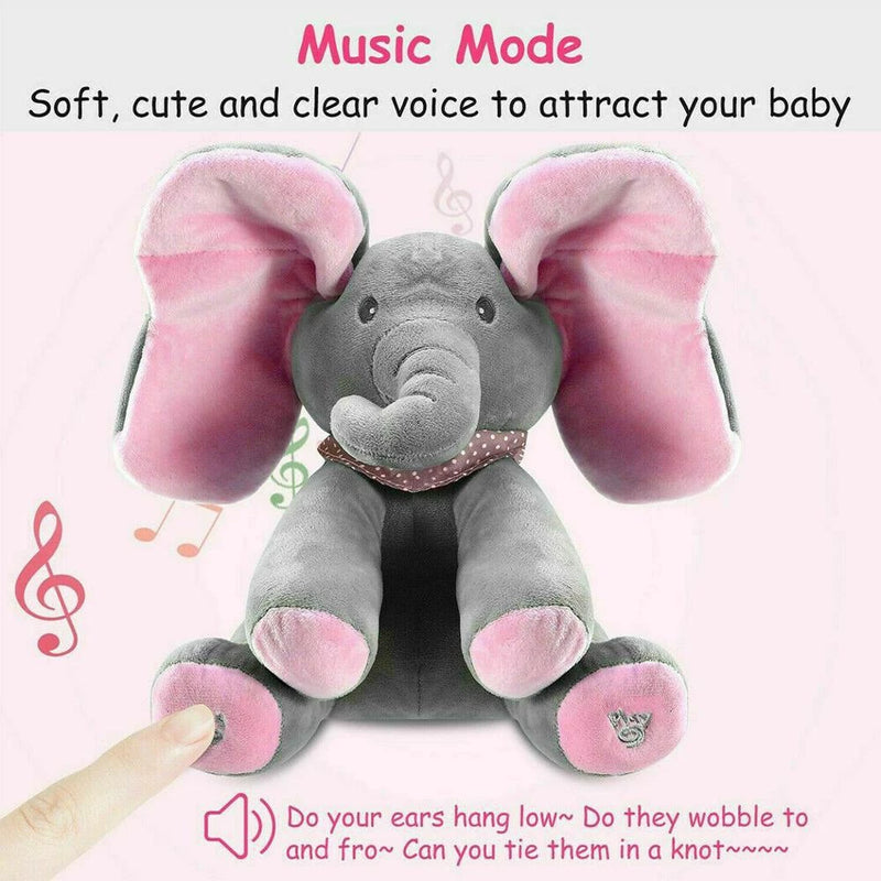 Elefante Brinquedos Will Cantar Com Música Capa Olhos Bebê Boneca Crianças Acompanhar Brinquedo De Pelúcia Peekaboo shopee