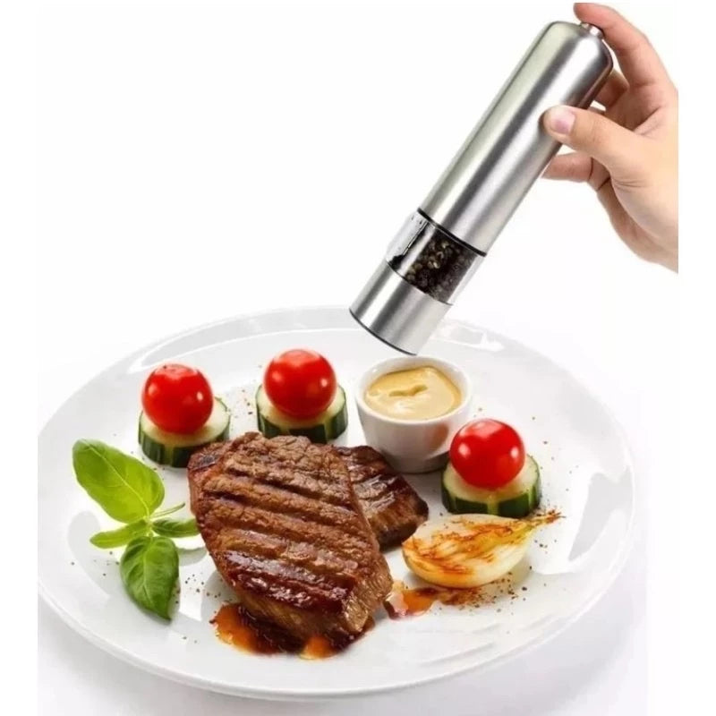 Moedor Pimenta e sal elétrico com Luz led Gourmet--3312 shopee