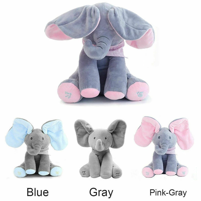 Elefante Brinquedos Will Cantar Com Música Capa Olhos Bebê Boneca Crianças Acompanhar Brinquedo De Pelúcia Peekaboo shopee