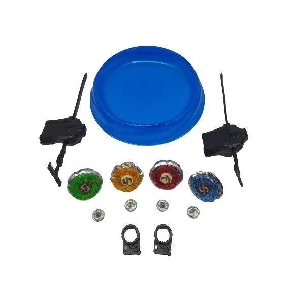 BRINQUEDO Kit 4 Beyblade Metal Fusion Led Tornado C/arena 2 Lançador shopee