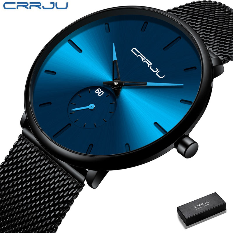 CRRJU Relógio de Pulso Casual Relógio de Quartzo de Marca de Luxo Masculino Esportivo 2150 FAVariedades