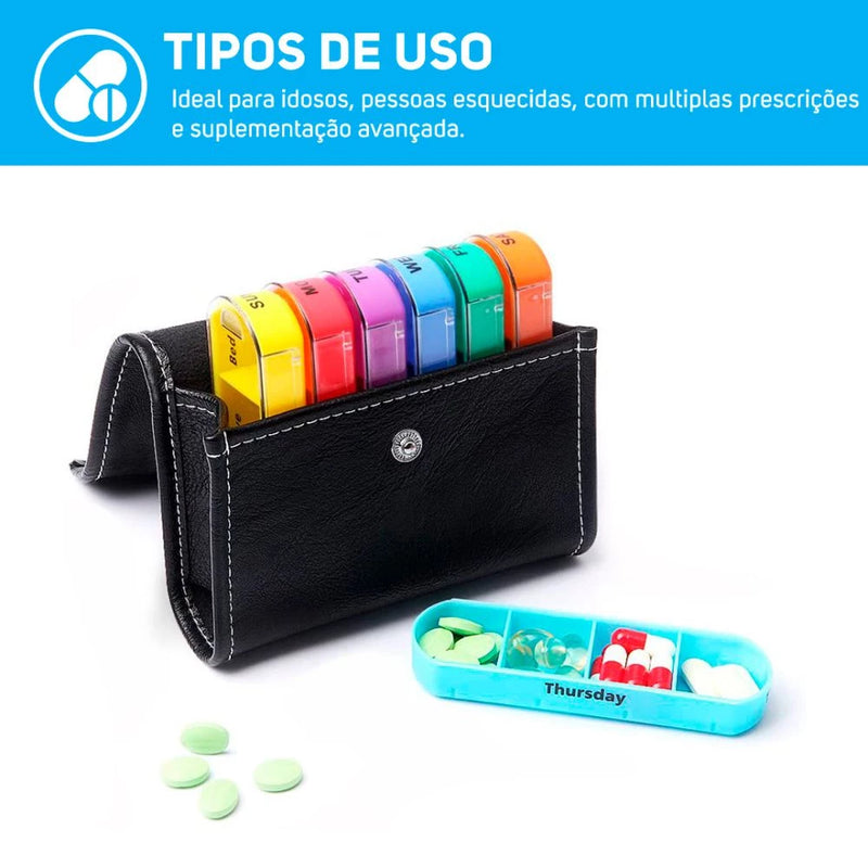 Organizador de Remédios Semanal Com Case shopee