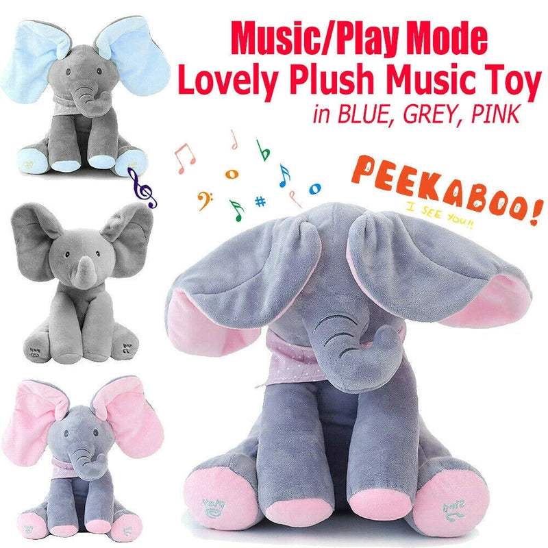 Elefante Brinquedos Will Cantar Com Música Capa Olhos Bebê Boneca Crianças Acompanhar Brinquedo De Pelúcia Peekaboo shopee