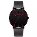 Relógio minimalista geneva masculino pulseira de metal FAVariedades