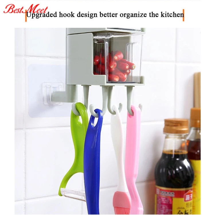 Temperos Condimentos Caixa Rotativa Titular Rotating Spice Rack Conjuntos Gadget De Cozinha Sal Shaker Açúcar Tigela Recipiente De Armazenamento De Plástico shopee