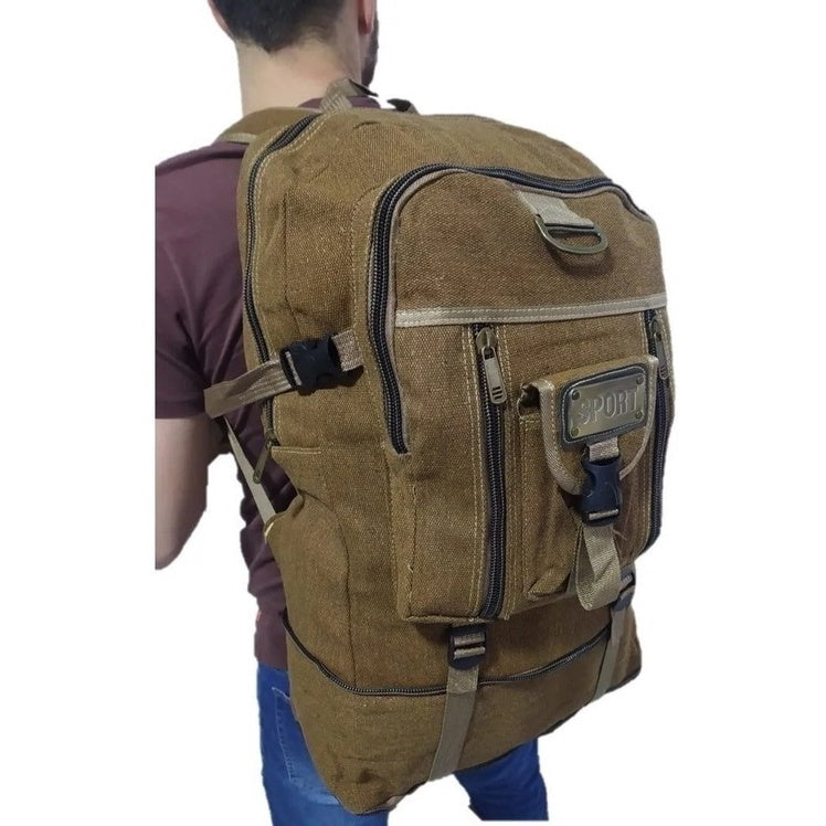 Mochila Masculina Lona 50 Litros Viagem Passeio Motoboy Esporte Trilha Viagem 803 FAVariedades