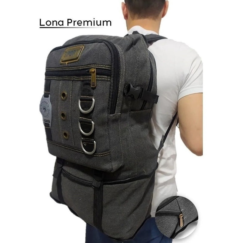 Mochila Masculina Lona 50 Litros Viagem Passeio Motoboy Esporte Trilha Viagem 803 FAVariedades