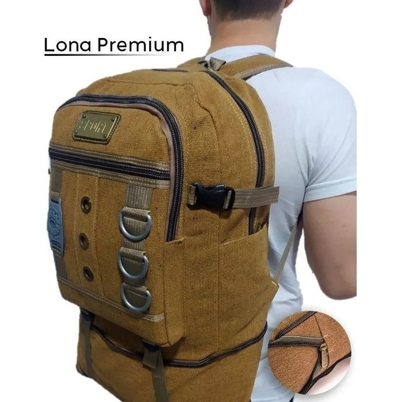 Mochila Masculina Lona 50 Litros Viagem Passeio Motoboy Esporte Trilha Viagem 803 FAVariedades