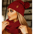 Conjunto Gorro Touca + Gola Cachecol Infinito Tricot Lã Macio Tendência Inverno Moda 2023 FAVariedades