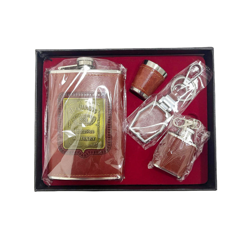 Kit Cantil Whisky Porta Bebida 9oz 270ml - Copo - Chaveiro - Cantil 1oz FAVariedades