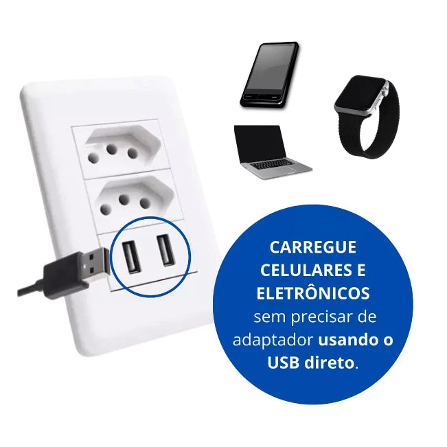 Tomada Parede Entradas Usb Carregador Universal Dispositivo shopee