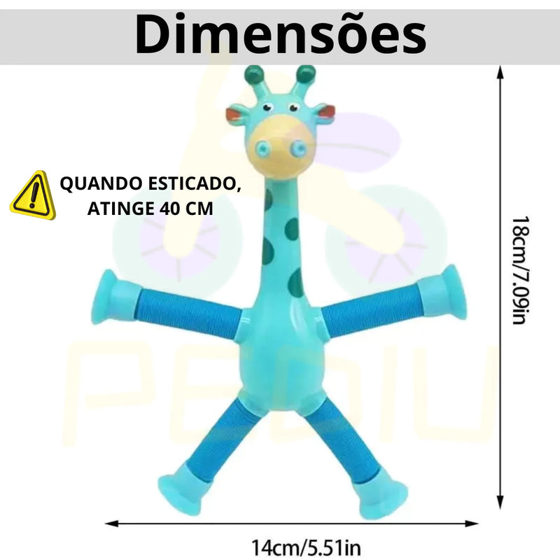 Brinquedo Infantil Girafa Pop Tubo Led Com Ventosa shopee