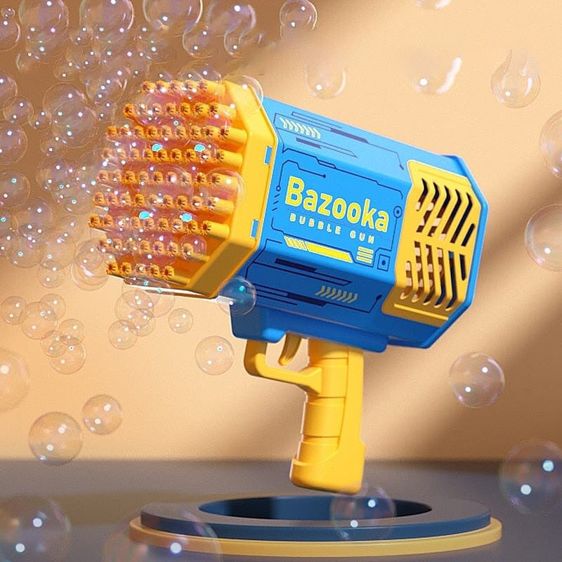 Brinquedo Bazooka Sopro Lança Bolhas de Sabão Luz Led 69 Furos FAVariedades