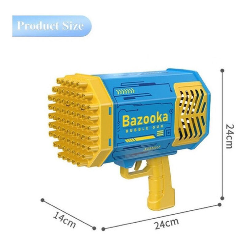 Brinquedo Bazooka Sopro Lança Bolhas de Sabão Luz Led 69 Furos FAVariedades