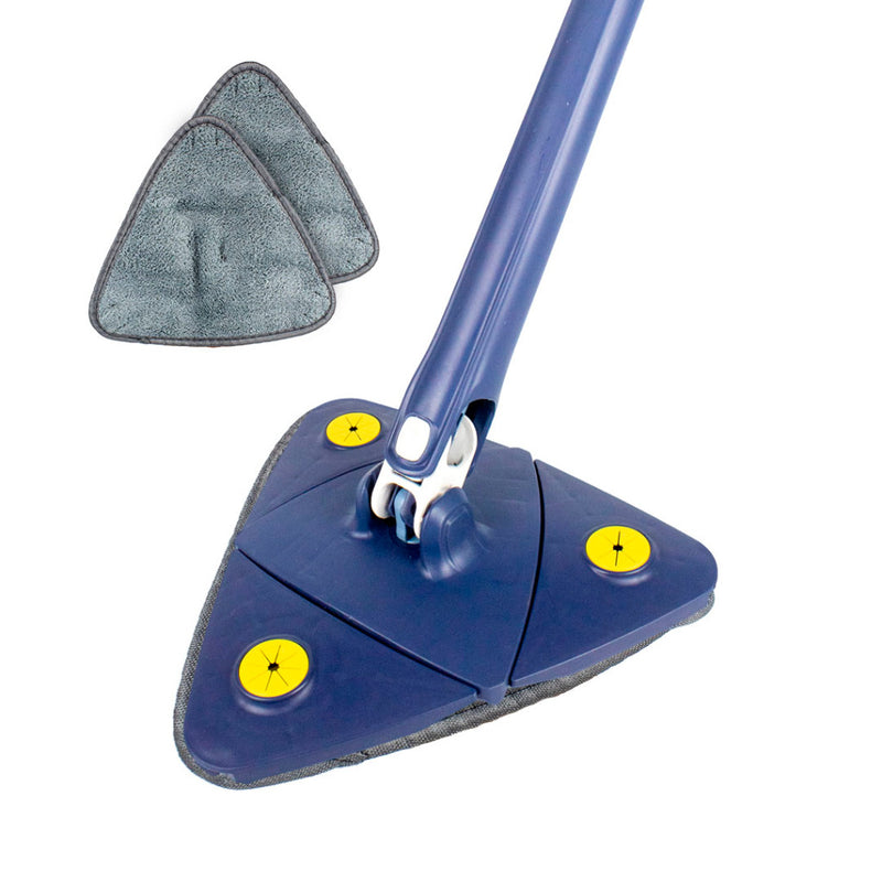 Rodo Ajustável Mop Triangular para Limpeza Esfregão Giratório 360° com 1 Refil Cabo 1.3m FAVariedades