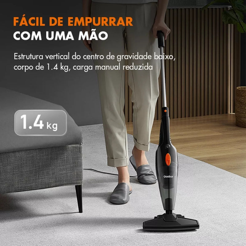 Aspirador de Pó Vertical Gaabor 2 em 1 Doméstico Leve Preto 16.000Pa Sucção Forte 127v/220V shopee