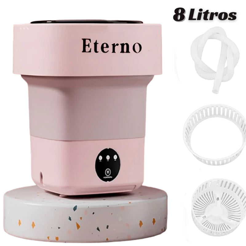 Mini Máquina de Lavar Roupas 8 Litros ou 4.5L Dobrável Balde Portátil Secagem Rápida Centrífuga Com Luz U.V shopee