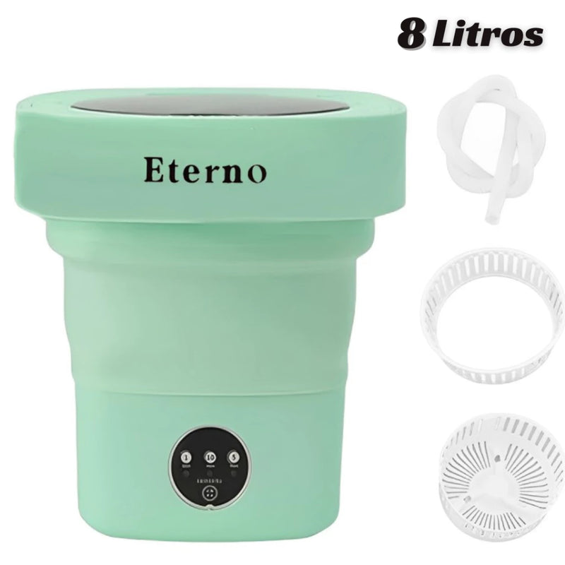 Mini Máquina de Lavar Roupas 8 Litros ou 4.5L Dobrável Balde Portátil Secagem Rápida Centrífuga Com Luz U.V shopee