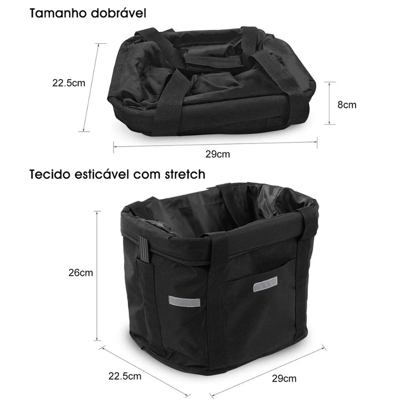 Alforje de bicicleta,Cesta de bicicleta dianteira removível impermeável bicicleta guiador cesta Pet transportadora Frame Bag shopee