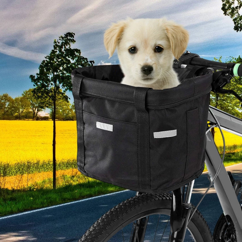 Alforje de bicicleta,Cesta de bicicleta dianteira removível impermeável bicicleta guiador cesta Pet transportadora Frame Bag shopee