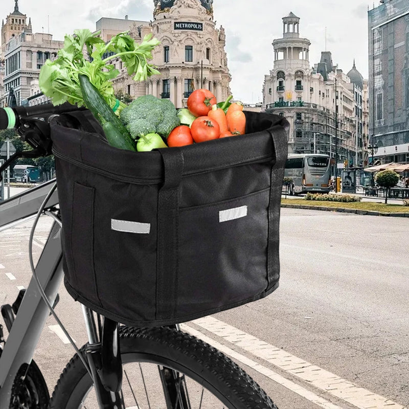 Alforje de bicicleta,Cesta de bicicleta dianteira removível impermeável bicicleta guiador cesta Pet transportadora Frame Bag shopee