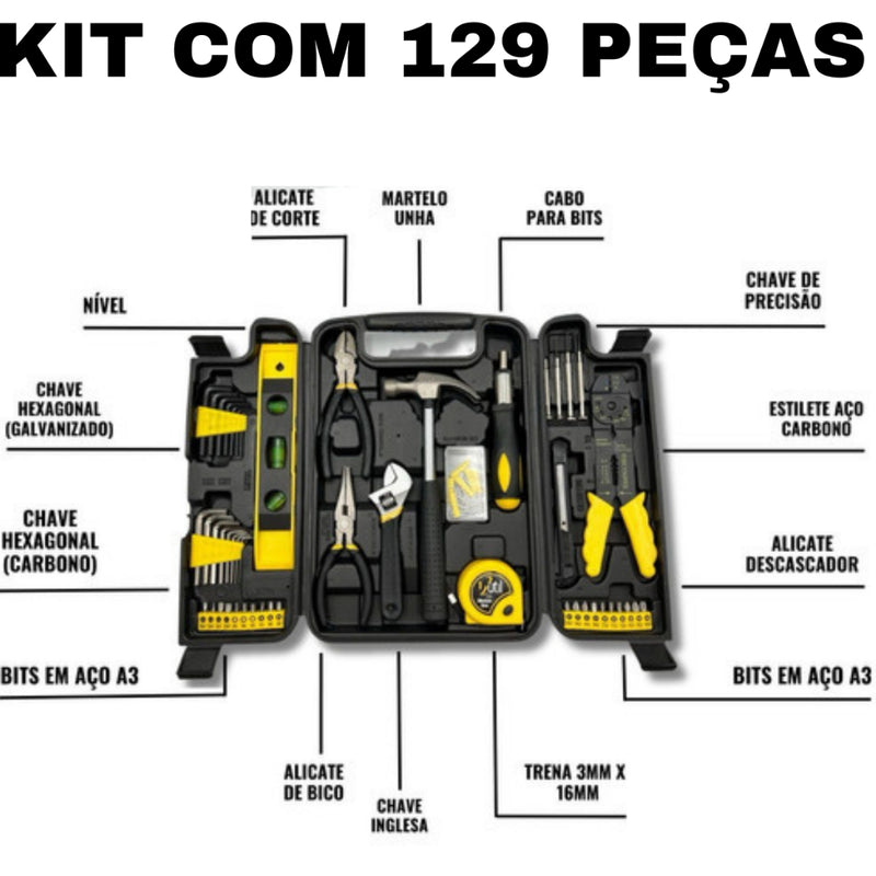 Jogo De Ferramentas Kit 129 Peças FAVariedades