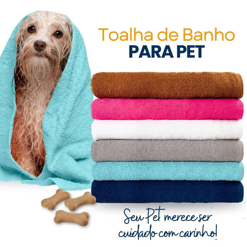 Kit 10 Toalhas de Banho Para Petshop - Banho e Tosa - Cachorro e Gato 100% Algodão FAVariedades