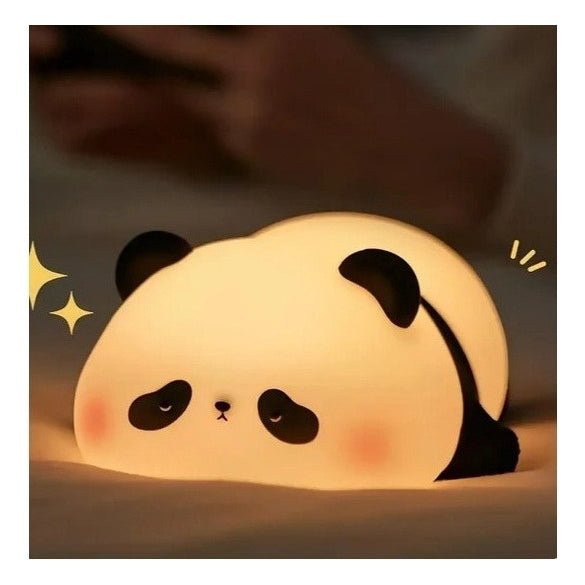 Luminária De Silicone Noturna Panda Recarregável Toque Fofo Qualidade Top Super Fofo FAVariedades