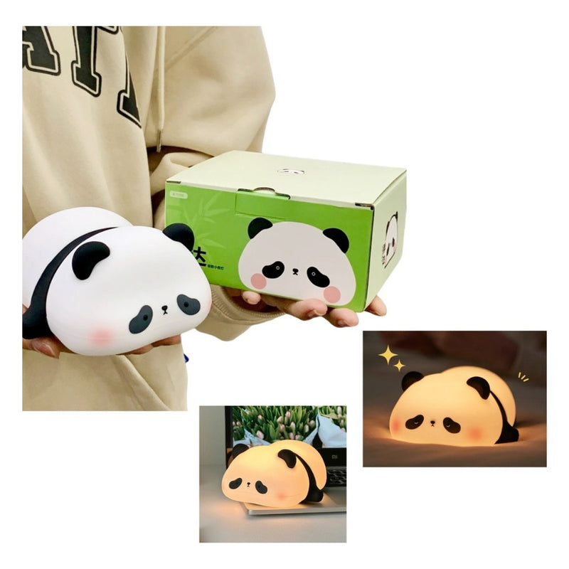 Luminária De Silicone Noturna Panda Recarregável Toque Fofo Qualidade Top Super Fofo FAVariedades