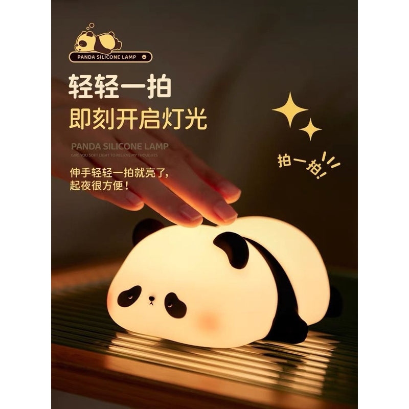 Luminária De Silicone Noturna Panda Recarregável Toque Fofo Qualidade Top Super Fofo FAVariedades