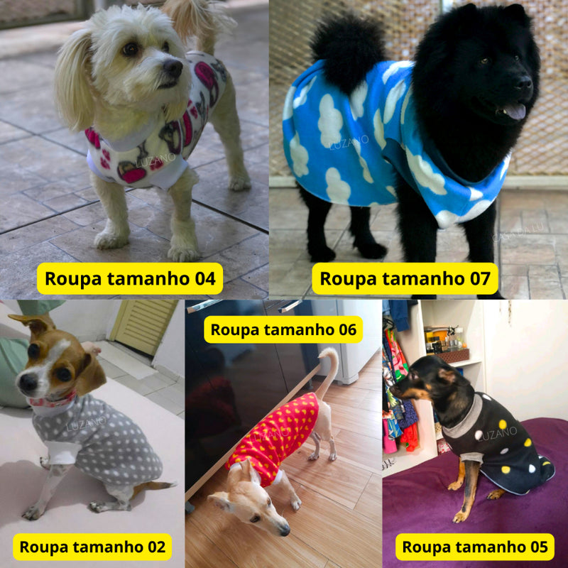 Roupa para cachorro aveludado quentinho soft pet do XG ao SG Porte Grande Atacado Promoção Promoção FAVariedades