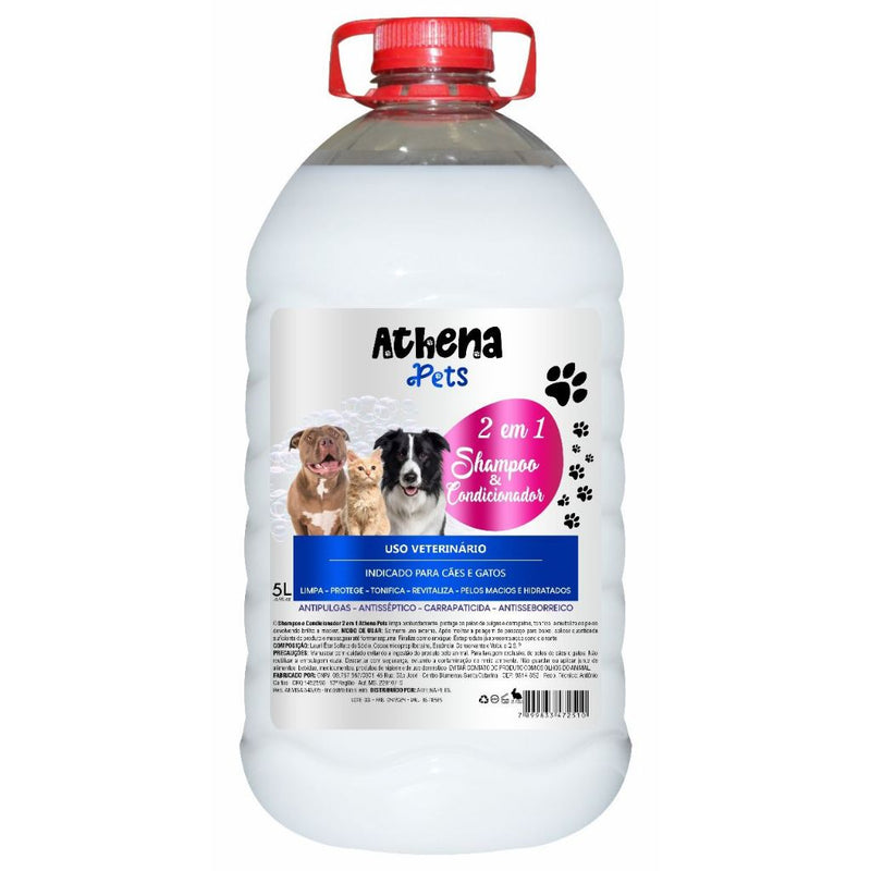 Shampoo Com Condicionador Para Cachorro E Gato Pet Shop - 5L -Linha Pet- shampoo Pet shop FAVariedades