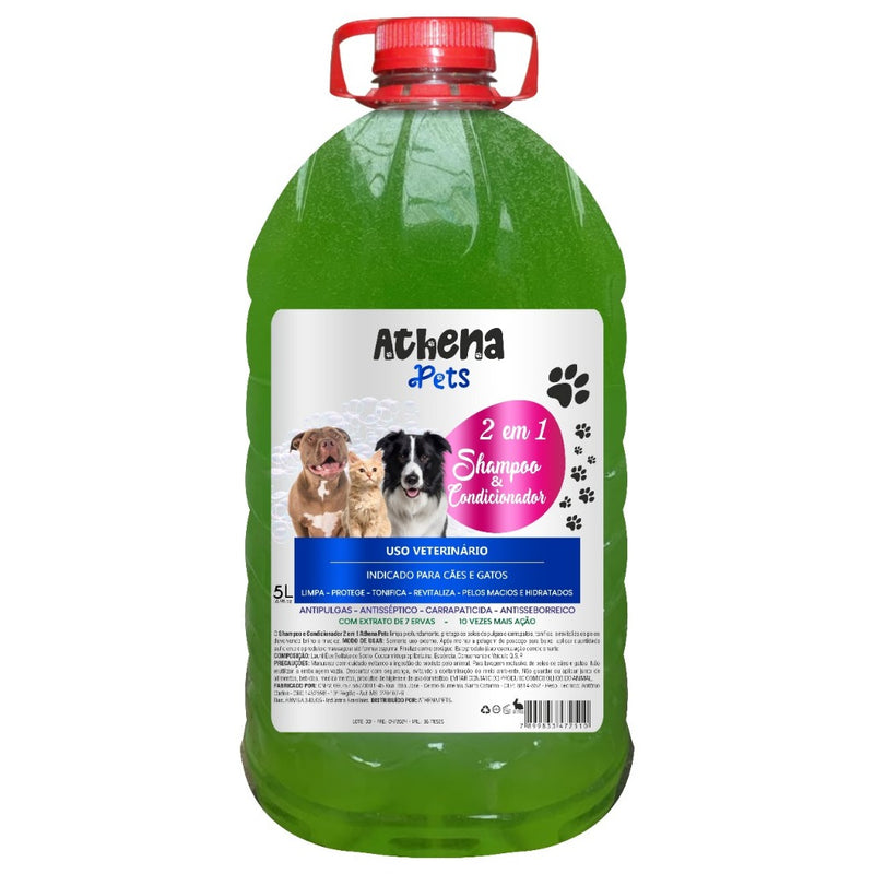 Shampoo Com Condicionador Para Cachorro E Gato Pet Shop - 5L -Linha Pet- shampoo Pet shop FAVariedades