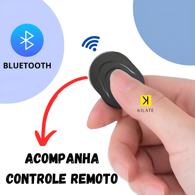 Bastão Tripé Gimbal Suporte Pau de Selfie Celular Metal Controle Remoto Bluetooth Retrátil Ajuste FAVariedades