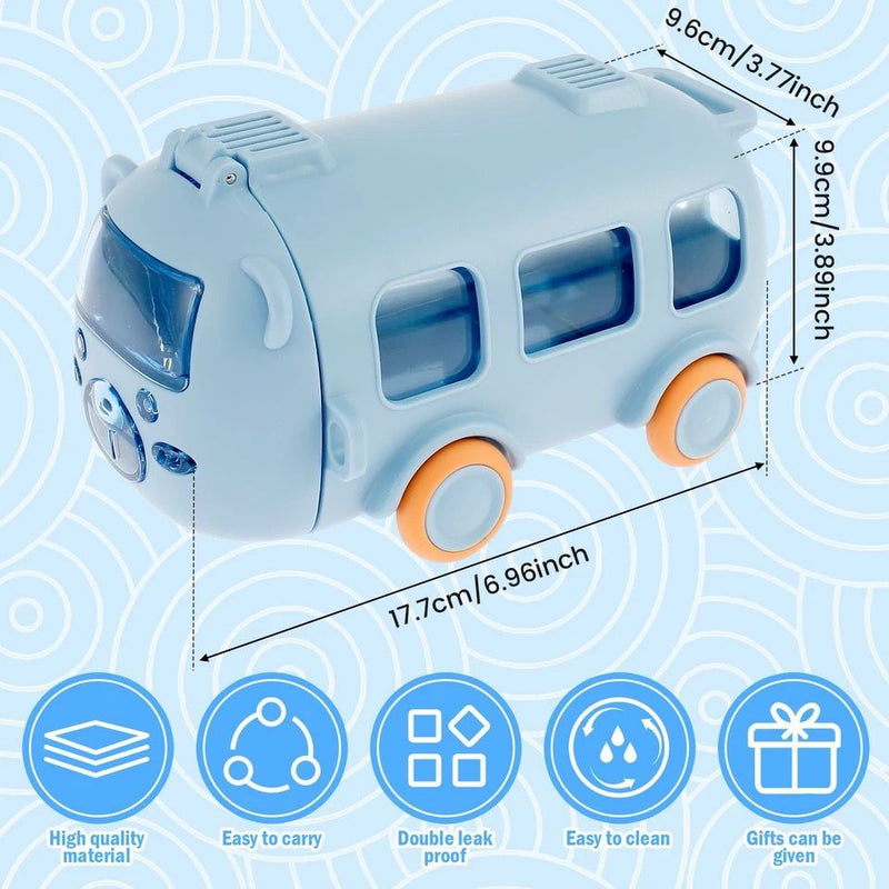 Garrafa de água Bus fofa para ônibus com alça para carro Pequeno copo de água desenho brinquedo portátil carrinho Top Tree FAVariedades