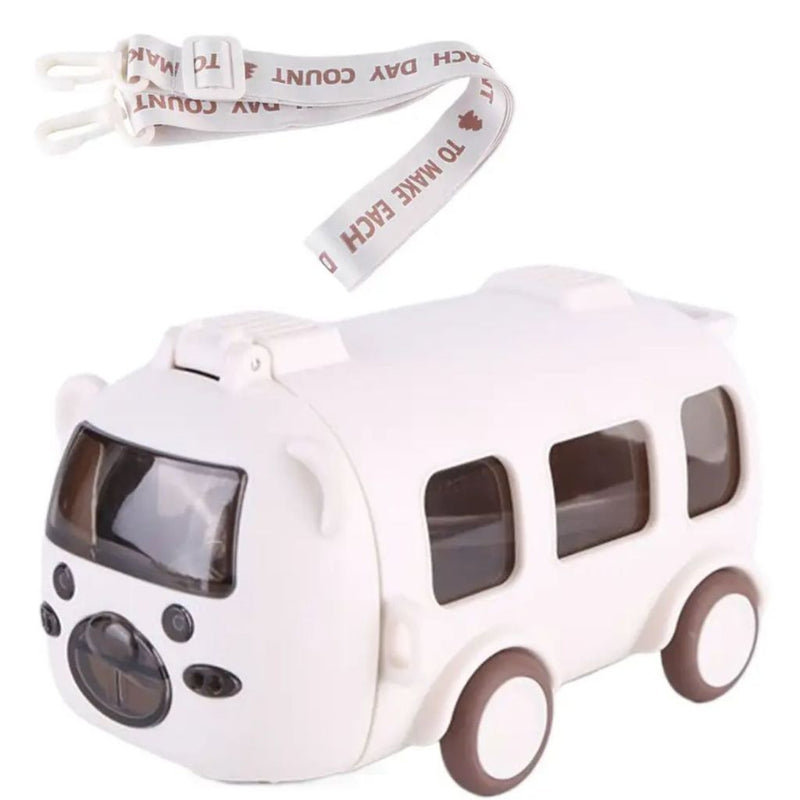 Garrafa de água Bus fofa para ônibus com alça para carro Pequeno copo de água desenho brinquedo portátil carrinho Top Tree FAVariedades