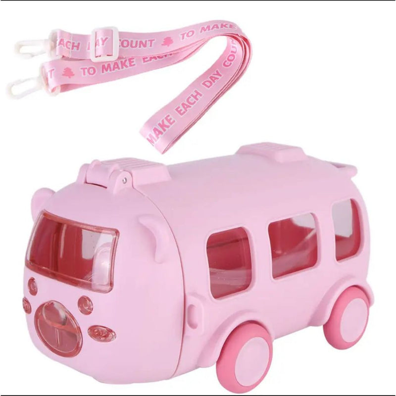 Garrafa de água Bus fofa para ônibus com alça para carro Pequeno copo de água desenho brinquedo portátil carrinho Top Tree FAVariedades