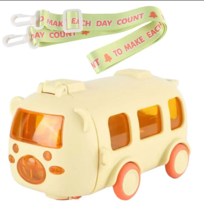 Garrafa de água Bus fofa para ônibus com alça para carro Pequeno copo de água desenho brinquedo portátil carrinho Top Tree FAVariedades