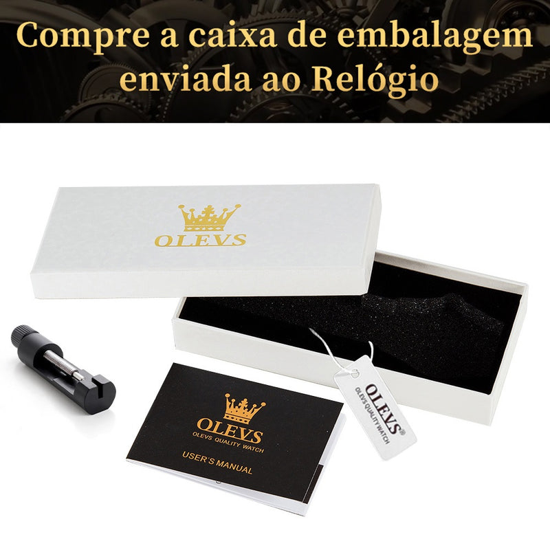 OLEVS relogio relógio masculino a prova d água Original Luminoso Quartzo aço inoxidável calendário 9931 FAVariedades