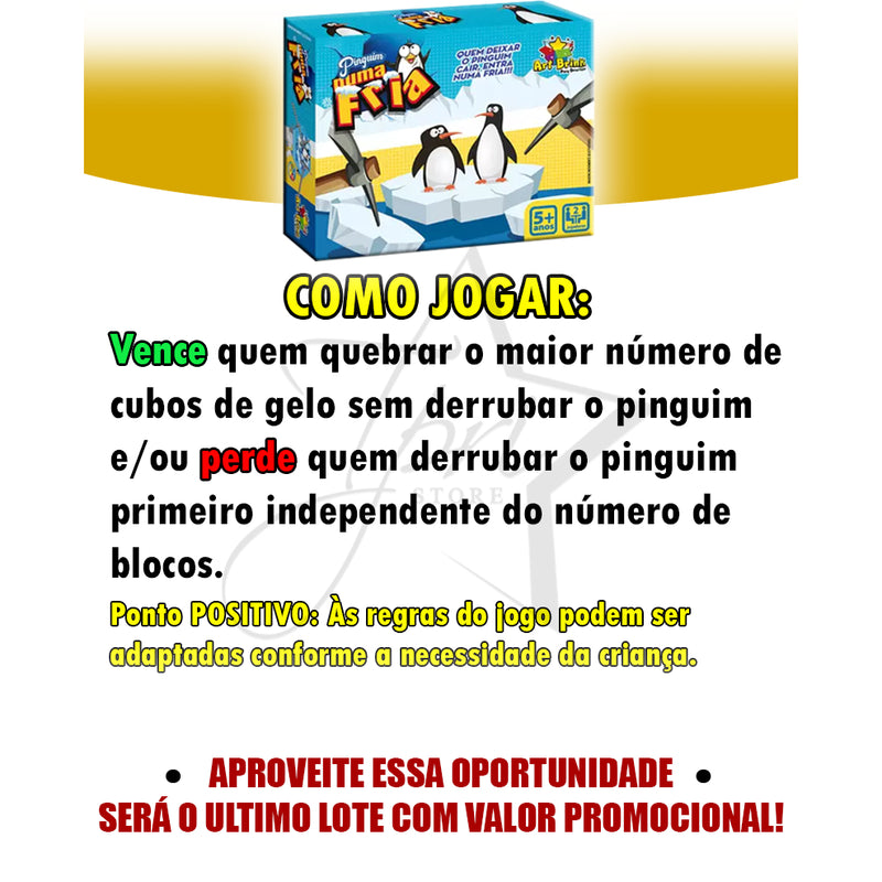 BRINQUEDO INFANTIL PINGUIM QUEBRA GELO JOGO INTERATIVO DE MESA TABULEIRO EDUCATIVO KIT ORIGINAL PARA CRIANÇA FAVariedades