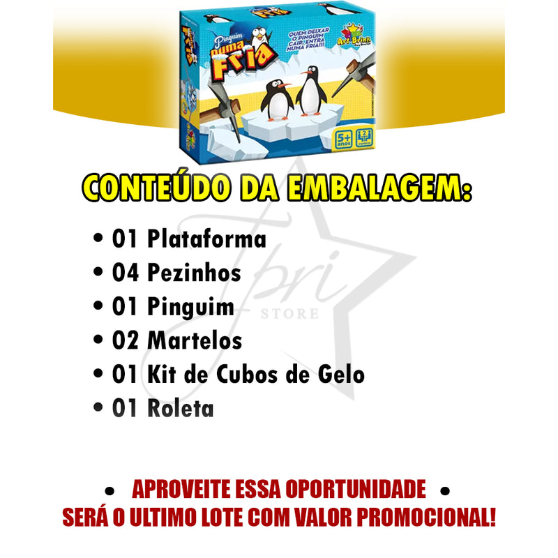 BRINQUEDO INFANTIL PINGUIM QUEBRA GELO JOGO INTERATIVO DE MESA TABULEIRO EDUCATIVO KIT ORIGINAL PARA CRIANÇA FAVariedades