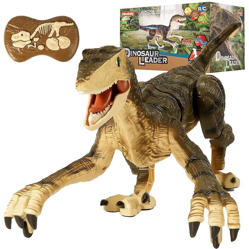 Dinossauro Recarregável Velociraptor C/ Controle remoto 5 Canais Luz e Som brinquedo infantil FAVariedades