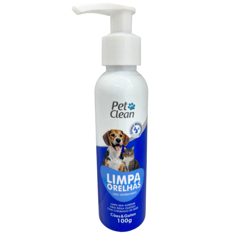 Limpador de Orelha Pet Clean 100g para cachorro e gato FAVariedades