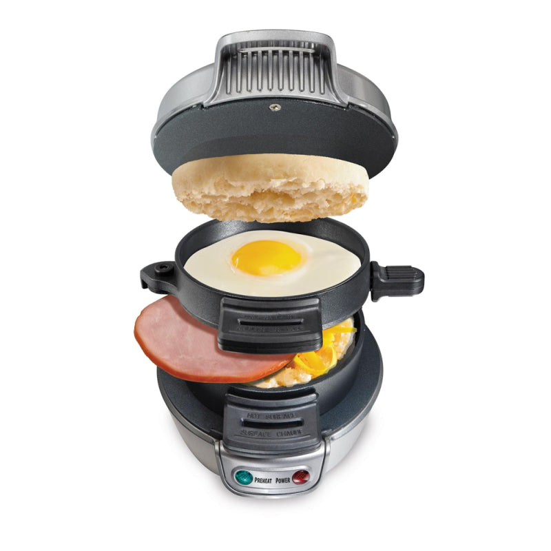 Sanduicheira e Hamburguer Hamilton Beach Breakfast Sandwich Maker Seu Lanche em 5 minutos 110V FAVariedades